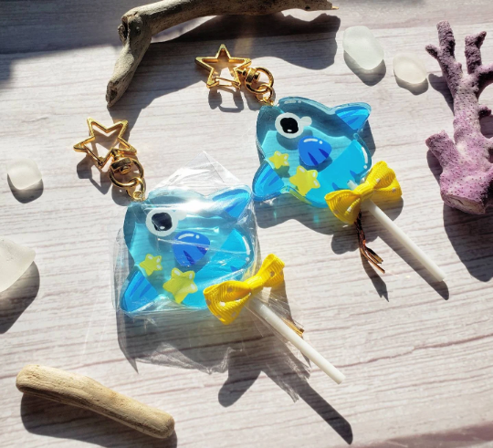 Candy Crying Sunfish Lollipop | 2.5 inch Epoxy Domed Acrylic Keychain ...